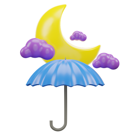 Nacht regenschirm  3D Icon