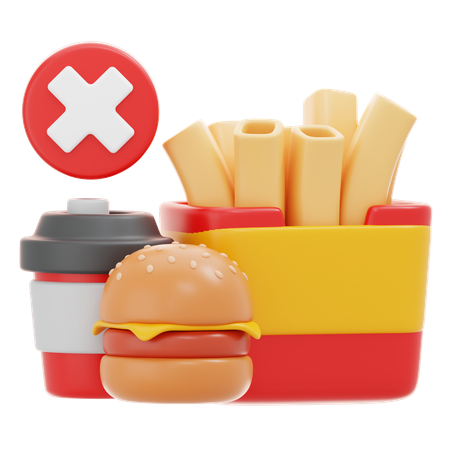 Nada de comida rápida  3D Icon