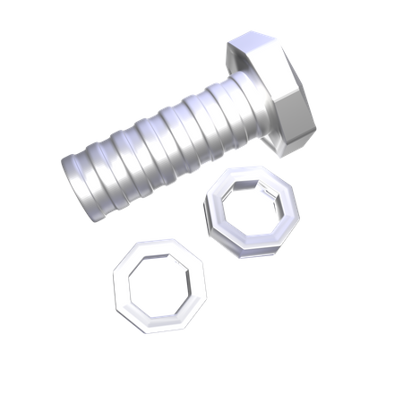 Nail and Nuts  3D Icon