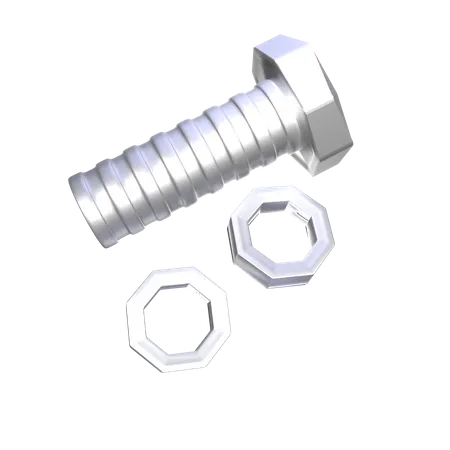 Nail and Nuts  3D Icon