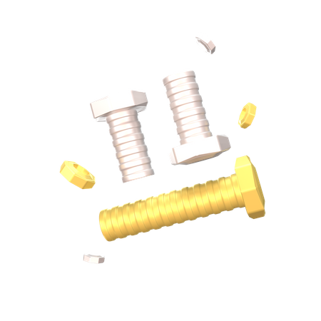 Nail and nuts  3D Icon