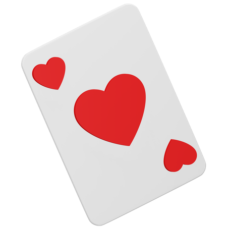 Naipes de poker con forma de corazón  3D Icon