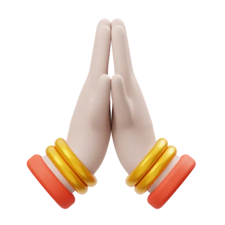 Namaste  3D Illustration