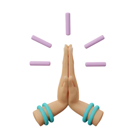 Namaste  3D Illustration