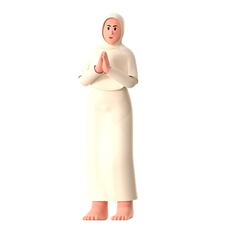 Namaste Female  3D Illustration