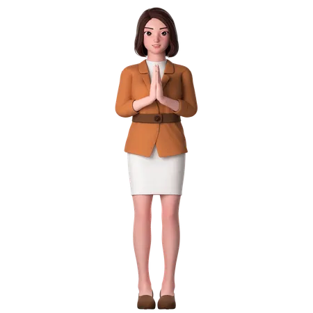 Namaste Gesture  3D Illustration