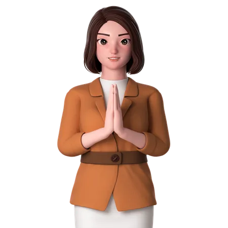 Namaste Gesture  3D Illustration