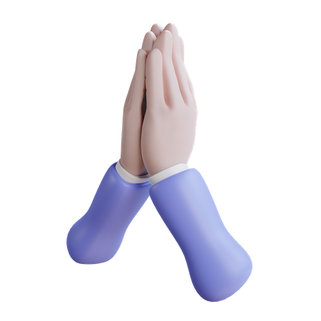Namaste Hand Gesture 3D Illustration