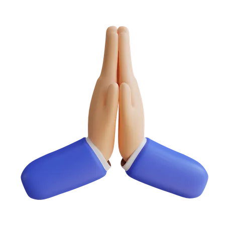 Namaste Hand Gesture  3D Illustration