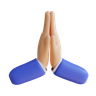 namaste hand gesture 3d logo