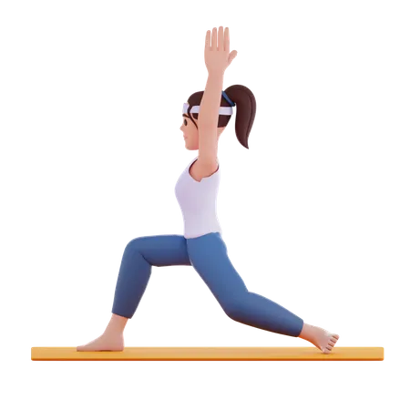 Personnage de pose de yoga namaste  3D Illustration
