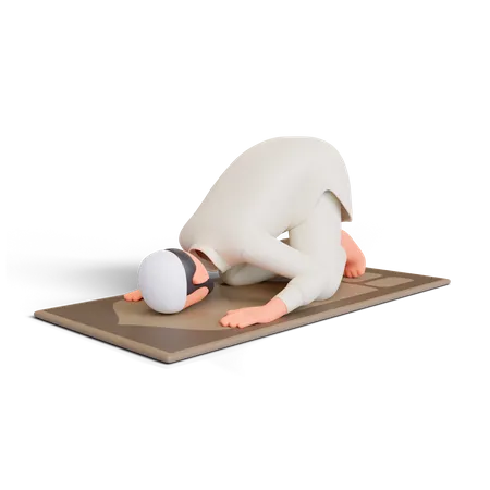 Namaz Prayer  3D Illustration