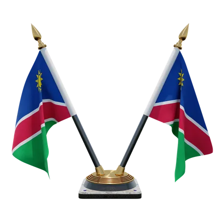 Namibia Doppel-Tischflaggenständer  3D Flag