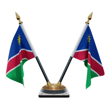 Namibia Double Desk Flag Stand  3D Flag