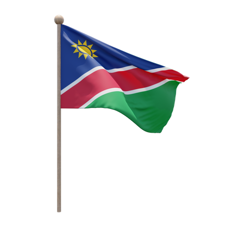 Namibia Flag Pole  3D Illustration