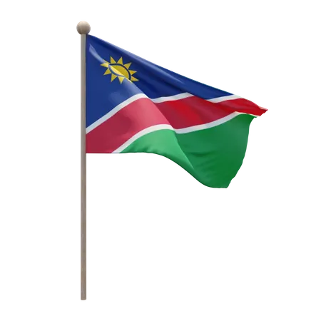 Namibia Flag Pole  3D Illustration