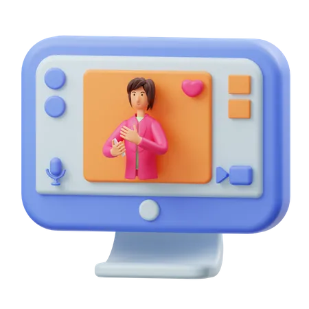Namoro virtual  3D Illustration