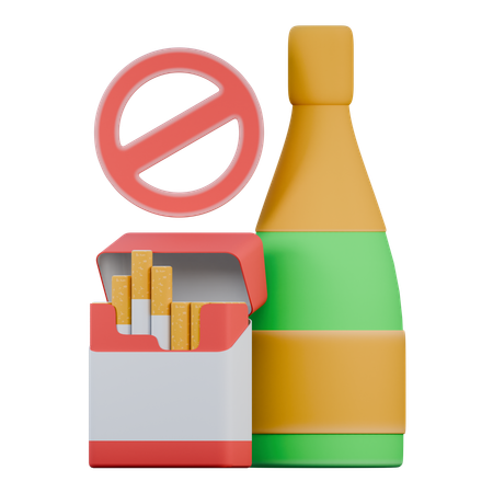 Não fume e álcool  3D Icon