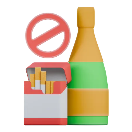 Não fume e álcool  3D Icon