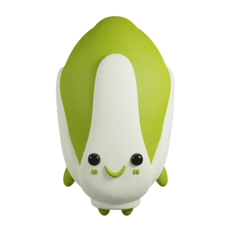 Napa Cabbage 3 D Cute Render Character 3D Icon