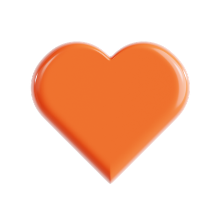 Emoji de amor naranja  3D Icon