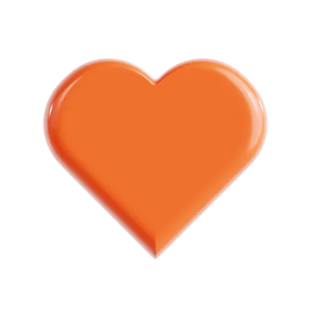 Emoji de amor naranja  3D Icon