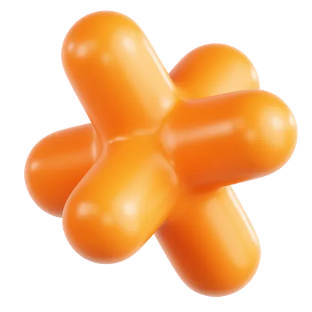 Forma abstracta naranja  3D Icon