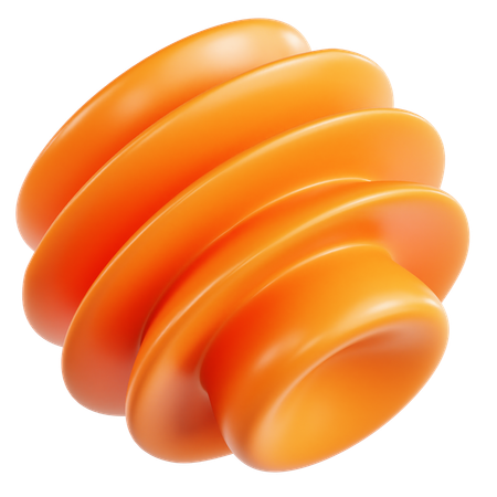 Forma abstracta naranja  3D Icon
