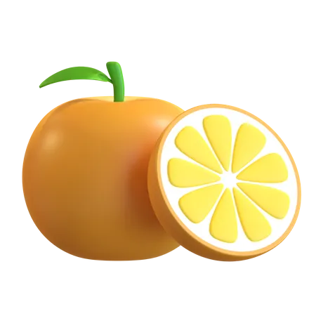 Rodaja De Naranja Icono De Fruta Ilustracion De Render 3 D 3D Illustration