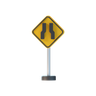 narrow road sign emoji 3d