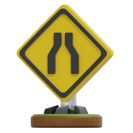 NARROW ROAD SIGN  3D Icon