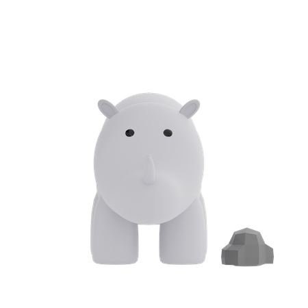 Nashorn  3D Illustration