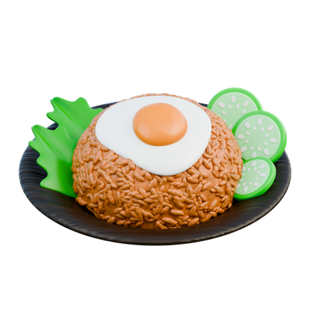 Nasi Goreng Indonesian Traditional Food  3D Icon