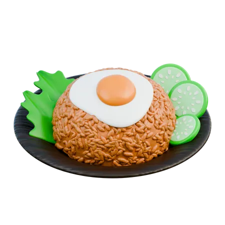 Nasi Goreng Indonesian Traditional Food  3D Icon