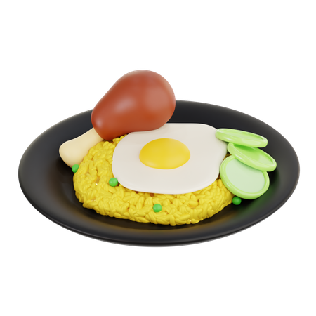 Nasi kuning  3D Icon