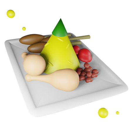 NASI KUNING  3D Icon