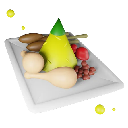 NASI KUNING  3D Icon