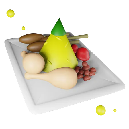 3 D INDONESIAN FOOD WITH HIGH QUALITY RENDER AND TRANSPARENT BACKGROUND 3D Icon