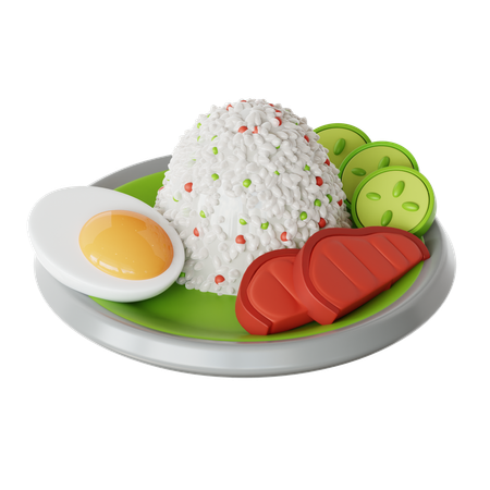 Nasi Lemak  3D Icon