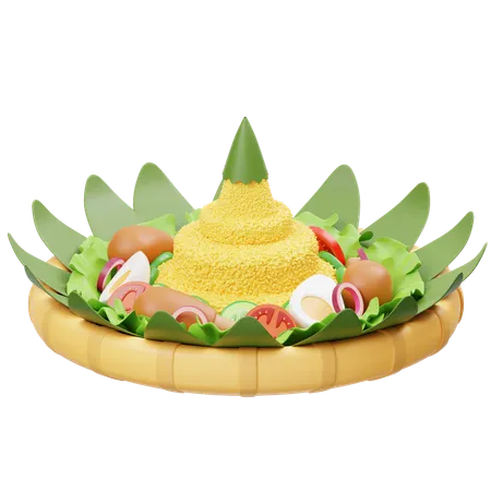 Nasi Tumpeng  3D Icon