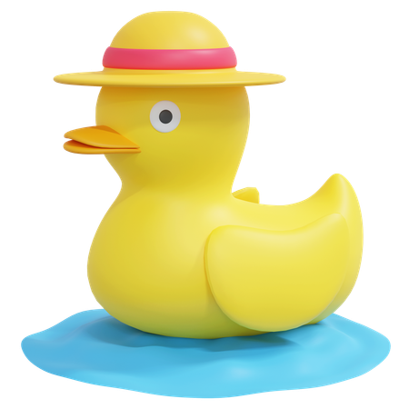 Pato amarelo nadando  3D Icon