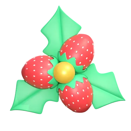 Morango de natal  3D Icon