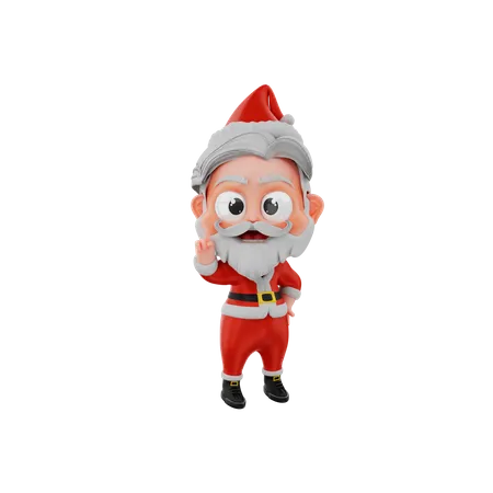 Papai Noel de Natal aparecendo gesto  3D Illustration