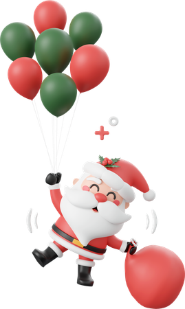 Natal papai noel com balão  3D Icon