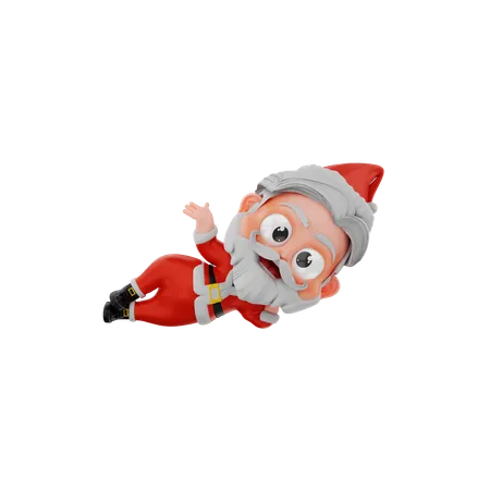 Papai Noel de Natal tecendo a mão enquanto dorme  3D Illustration