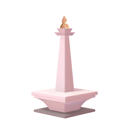 Capture The Essence Of Indonesias Capital City With This Stunning 3 D Illustration Of The Monas Jakartas Iconic National Monument 3D Icon