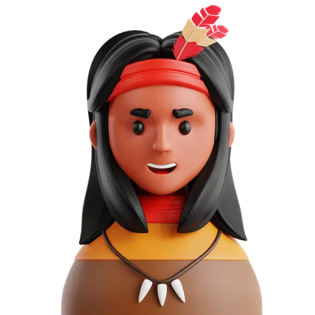 Native American  3D Icon