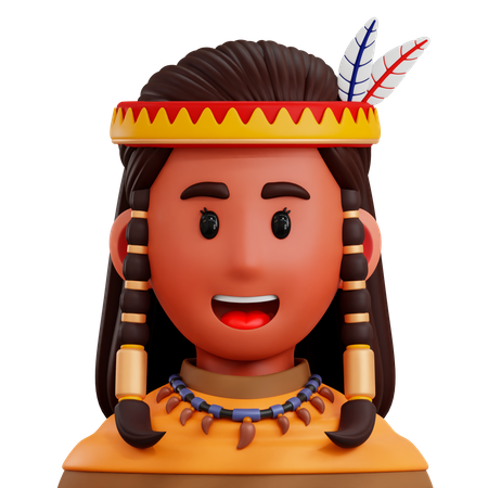 Native American  3D Icon