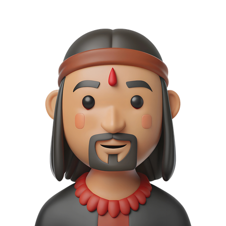 Native American Spiritual Leader Avatar  3D Icon