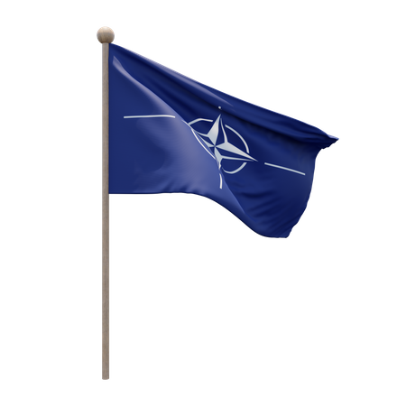 NATO Flag Pole  3D Flag